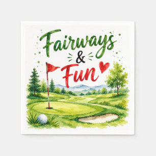 Golf und Kichern Lustige Golf-Wasserfarbe Serviett Serviette