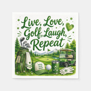 Golf und Kichern Lustige Golf-Wasserfarben-Serviet Serviette