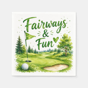 Golf und Kichern Lustige Golf-Wasserfarben-Serviet Serviette
