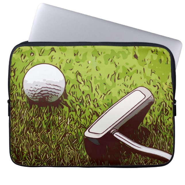Golf und Putter Laptopschutzhülle (Vorderseite)