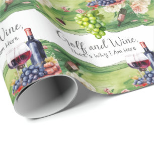 Golf und Wein für Golfer auf dem Golfplatz Geschenkpapier