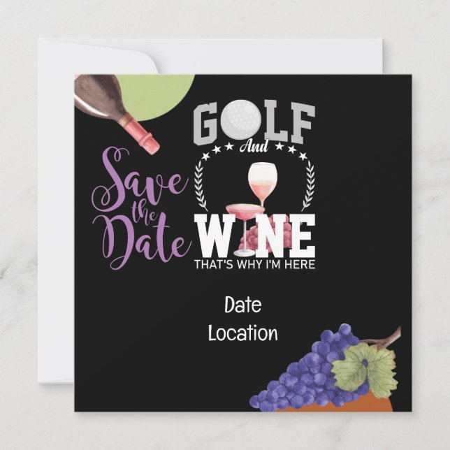 Golf und Wein für Golfer Save the Date (Vorderseite)