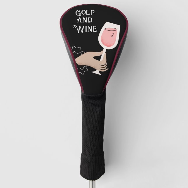 Golf und Wein für Golfspieler Golf Headcover (Vorderseite)