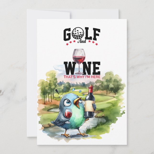 Golf- und Weinparkplatz Party für Golfer Einladung (Vorderseite)