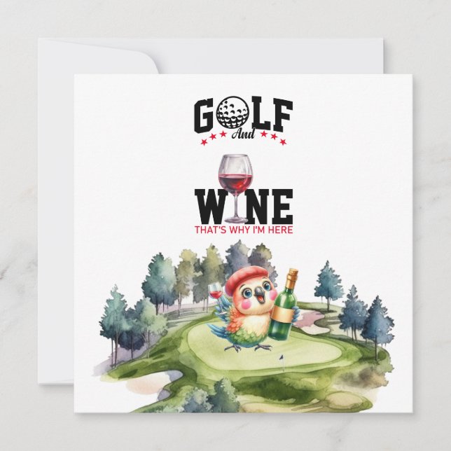 Golf- und Weinparkplatz Party für Golfer Save The Date (Vorderseite)