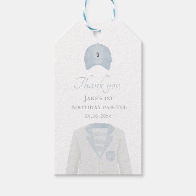 Golf Uniform Geburtstagsgeschenk Tag Geschenkanhänger (Vorderseite)