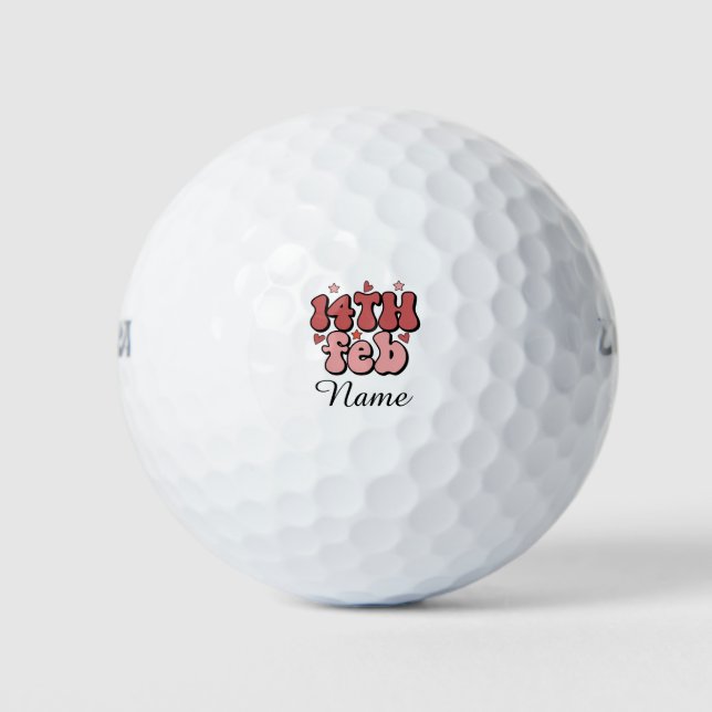 Golf Valentinstag 14. Februar für Golfer Golfball (Vorderseite)