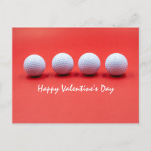 Golf Valentinstag mit Golfbälle sind auf rot