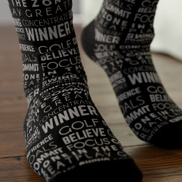 Golf Vater Believe Motivationszitat Schwarz Golf Socken