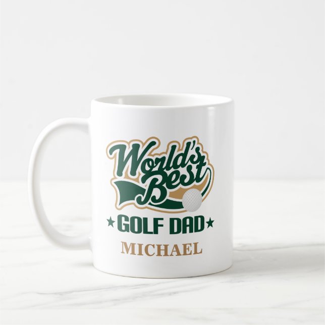 Golf-Vater-personalisiertes Tassen-Geschenk Tasse (Links)