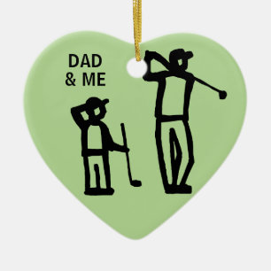 Golf-Vater-und Sohn-Weihnachtsfeiertag Keramik Ornament