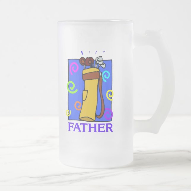 Golf Vathers Day Mattierte Bier Tasse (Rechts)