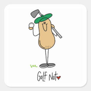 Golf Verrückte T-Shirts und Geschenke Quadratischer Aufkleber
