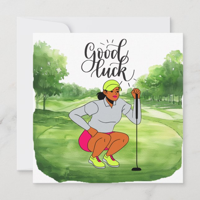 Golf "Viel Glück auf dem Golfplatz, Lady Golfer!" (Vorderseite)