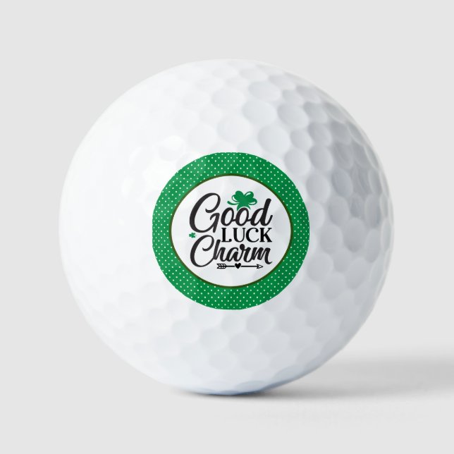 Golf Viel Glück mit Kleeblatt St. Patrick's Day Golfball (Vorderseite)