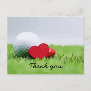 Golf Vielen Dank mit Golf und Liebe Postkarte