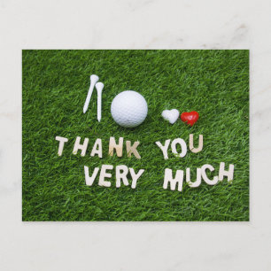 Golf Vielen Dank mit Golf und Tee Postkarte