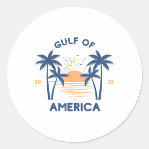 Golf von Amerika 2025 Amerikanische Flagge Mexiko Runder Aufkleber