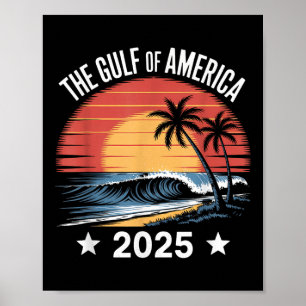 Golf von Amerika 2025 Vintage amerikanische Flagge Poster