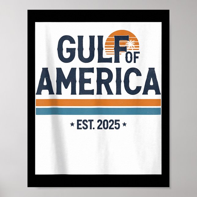 Golf von Amerika 2025 Vintage amerikanische Flagge Poster (Vorne)