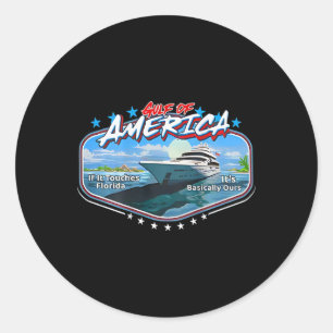 Golf von Amerika - Beach Florida Sommerferien Runder Aufkleber