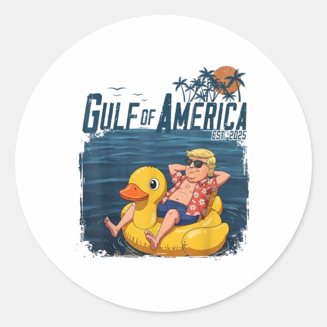 Golf von Amerika Est 2025 4. Juli Funny Trum Runder Aufkleber (Vorderseite)
