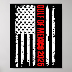 Golf von Amerika Est 2025 American Flag Gulf Mex Poster