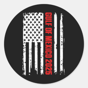 Golf von Amerika Est 2025 American Flag Gulf Mex Runder Aufkleber