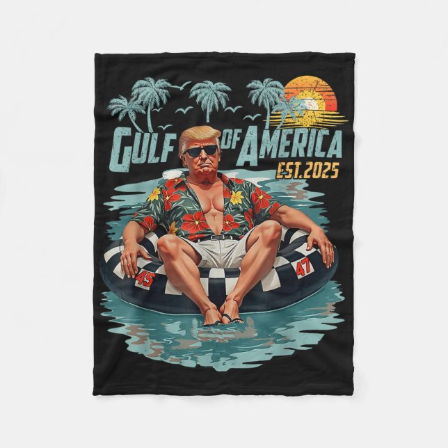 Golf von Amerika Est 2025 Amerikanische Flagge Gol Fleecedecke (Vorderseite)