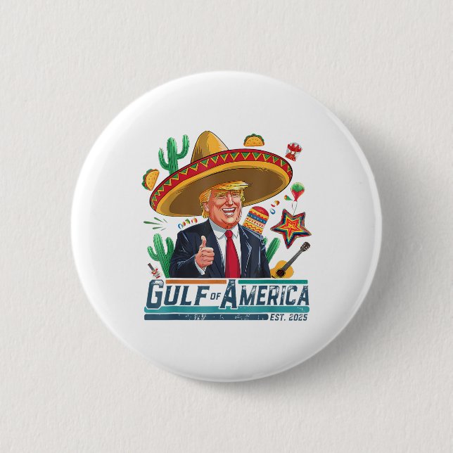 Golf von Amerika Est 2025 Cinco de Mayo Trump Button (Vorderseite)