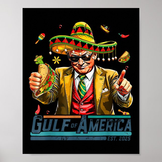 Golf von Amerika Est 2025 Cinco de Mayo Trump G Poster (Vorne)