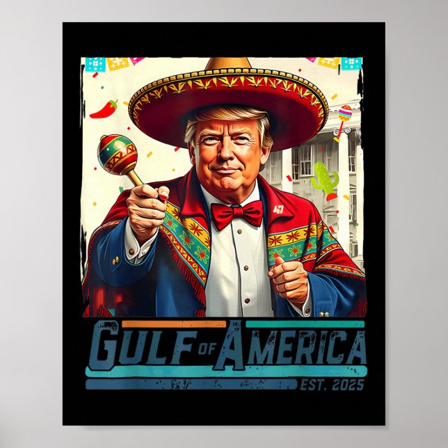 Golf von Amerika Est 2025 Cinco de Mayo Trump G Poster (Vorne)