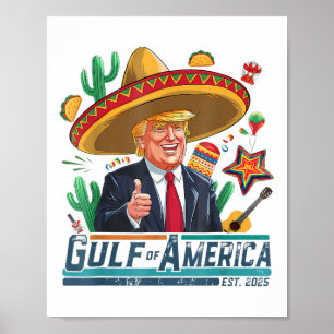 Golf von Amerika Est 2025 Cinco de Mayo Trump Poster