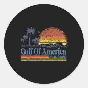 Golf von Amerika Est 2025 Retro Vintag Beach 1 Runder Aufkleber