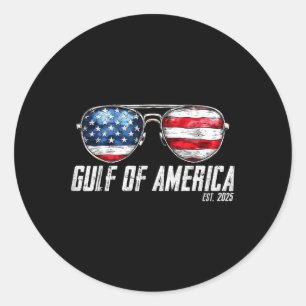 Golf von Amerika Est 2025 Retro Vintage Sungles Runder Aufkleber