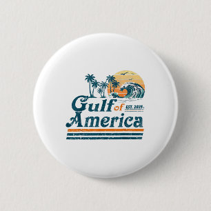 Golf von Amerika Est 2025 Retro Vintager Strand Button