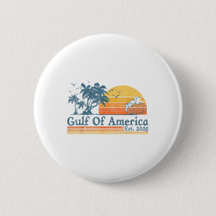 Golf von Amerika Est 2025 Retro Vintager Strand Button