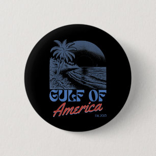 Golf von Amerika Est 2025 Retro Vintager Strand Button