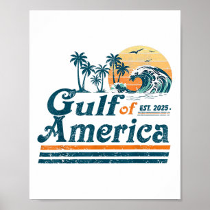 Golf von Amerika Est 2025 Retro Vintager Strand Poster