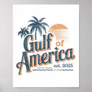 Golf von Amerika Est 2025 Retro Vintager Strand Poster