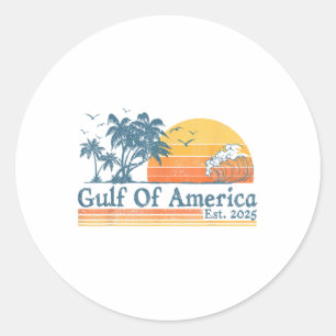 Golf von Amerika Est 2025 Retro Vintager Strand Runder Aufkleber