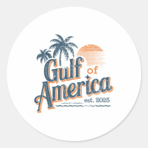 Golf von Amerika Est 2025 Retro Vintager Strand Runder Aufkleber