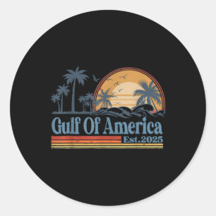 Golf von Amerika Est 2025 Retro Vintager Strand Runder Aufkleber
