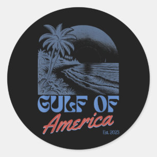 Golf von Amerika Est 2025 Retro Vintager Strand Runder Aufkleber