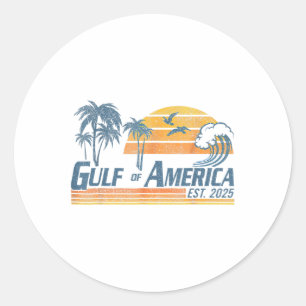 Golf von Amerika Est 2025 Retro Vintager Strand Runder Aufkleber