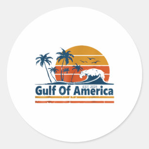 Golf von Amerika Est 2025 Retro Vintager Strand Runder Aufkleber