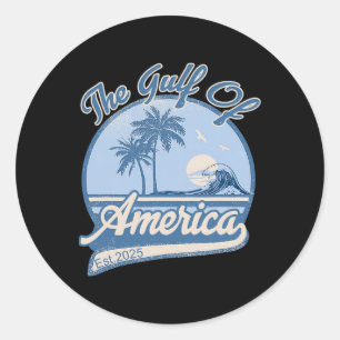 Golf von Amerika Est 2025 US-Flagge Retro Vintag Runder Aufkleber