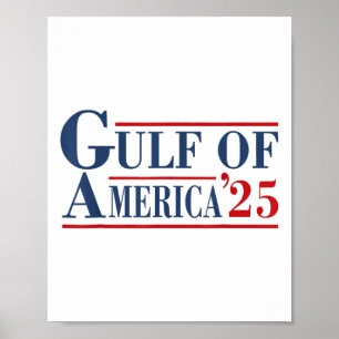 Golf von Amerika Est 2025 USA Flag Gul Poster