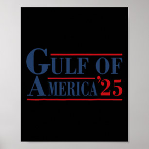 Golf von Amerika Est 2025 USA Flag Gul Poster