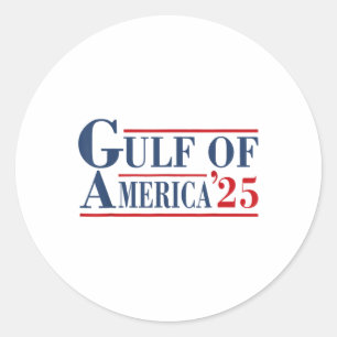 Golf von Amerika Est 2025 USA Flag Gul Runder Aufkleber